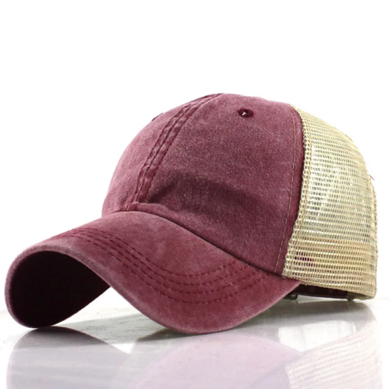 Летняя кепка для бейсбола твердая сетчатая Кепка головные уборы для мужчин и женщин Gorras Hombre повседневные кепки в стиле хип-хоп папа кости Casquette