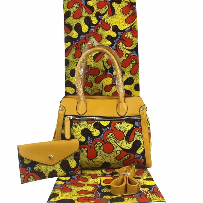 Горячая Распродажа, африканская ткань, африканская ткань с восковой печатью, Анкара, ткань с 2 шт, Женская сумочка, 6 ярдов, хлопковая ткань для вечерние TN-A13