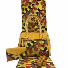 Горячая Распродажа, африканская ткань, африканская ткань с восковой печатью, Анкара, ткань с 2 шт, Женская сумочка, 6 ярдов, хлопковая ткань для вечерние TN-A13