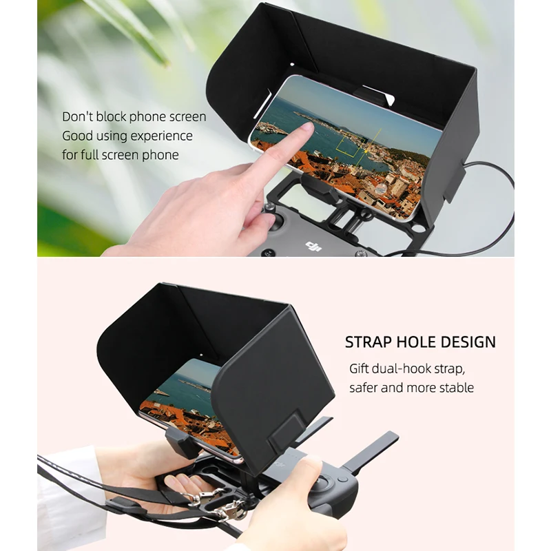 Remote Control Phone Holder Sun Hood Adjustable Bracket With Sunshade Hood Lanyard For DJI Mavic Air 2/Mini/Air/Mavic Pro/Spark