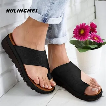 

Plus Size Casual Slippers New Summer Women Big Toe Correction Sandals Flip Flop Platform Wedge Fashion Shoes For Women