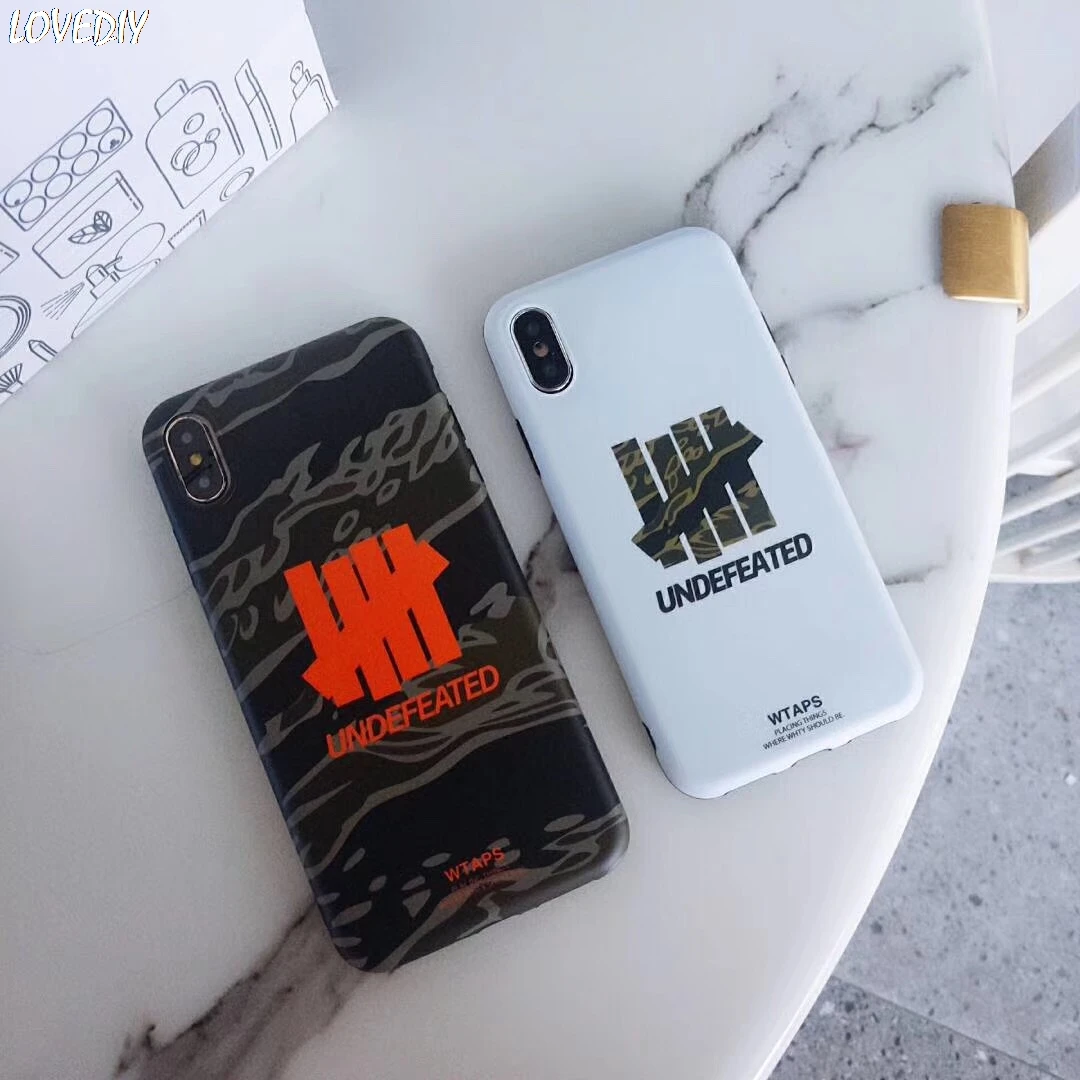 

Luxury UNDEFEATED Popular LOGO Camouflage case for apple iphone 7 8 6 6s plus X XS Max Xr Wtaps soft IMD Phone Coque Cover