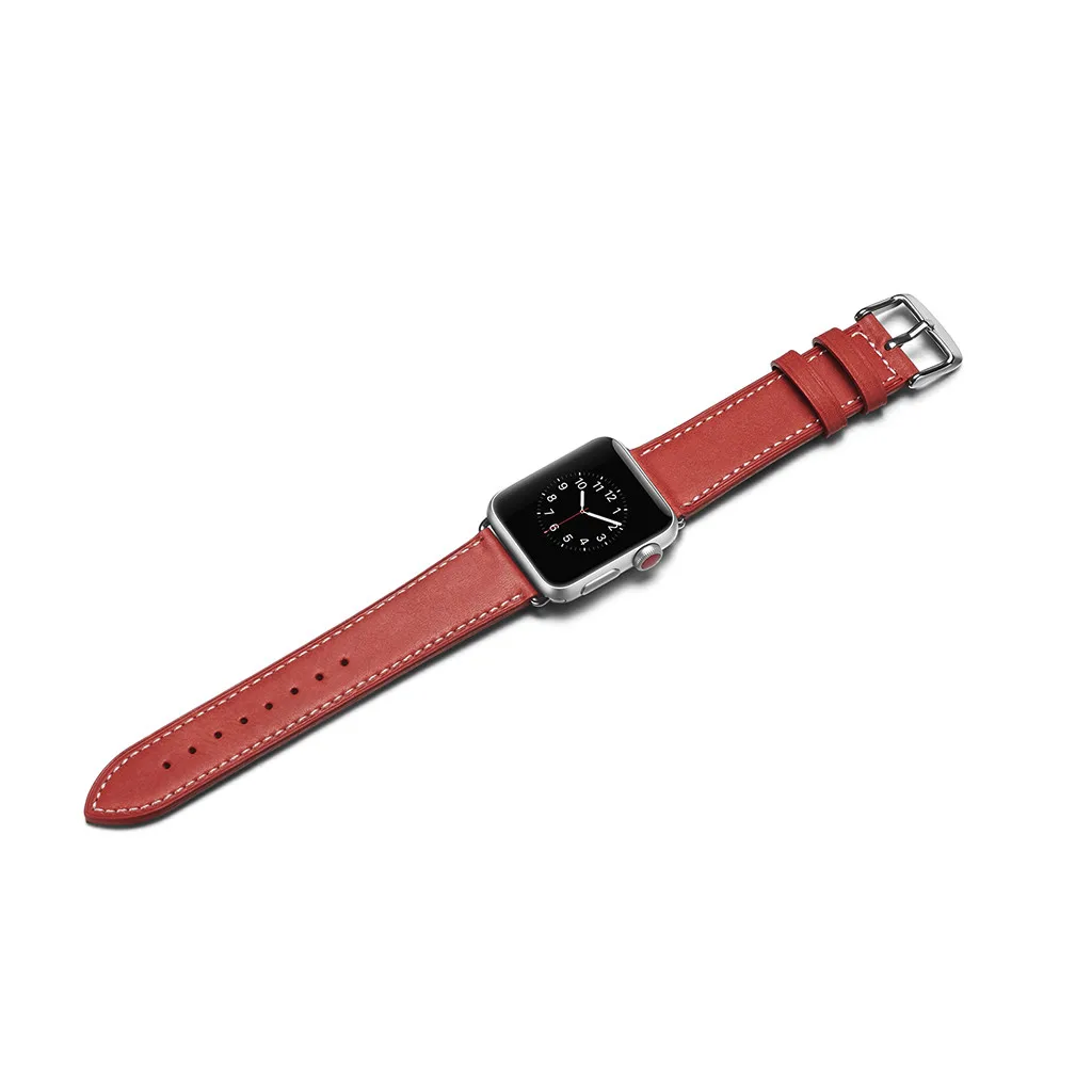 Смарт-часы аксессуары браслет для наручных часов Apple Watch серии 1/2/3/4 38/40 42/44 мм роскошный кожаный флэш-браслетный ремешок для часов браслет