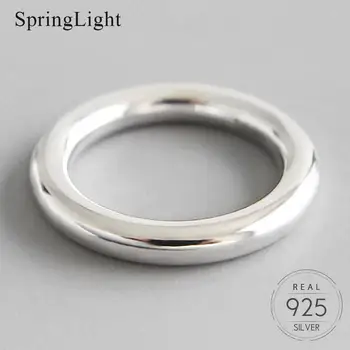 

Springlight Minimalist Design Shiny Ring Real 925 Sterling Silver Creative Handmade Designer Fine Jewelry Rings for Women Gift