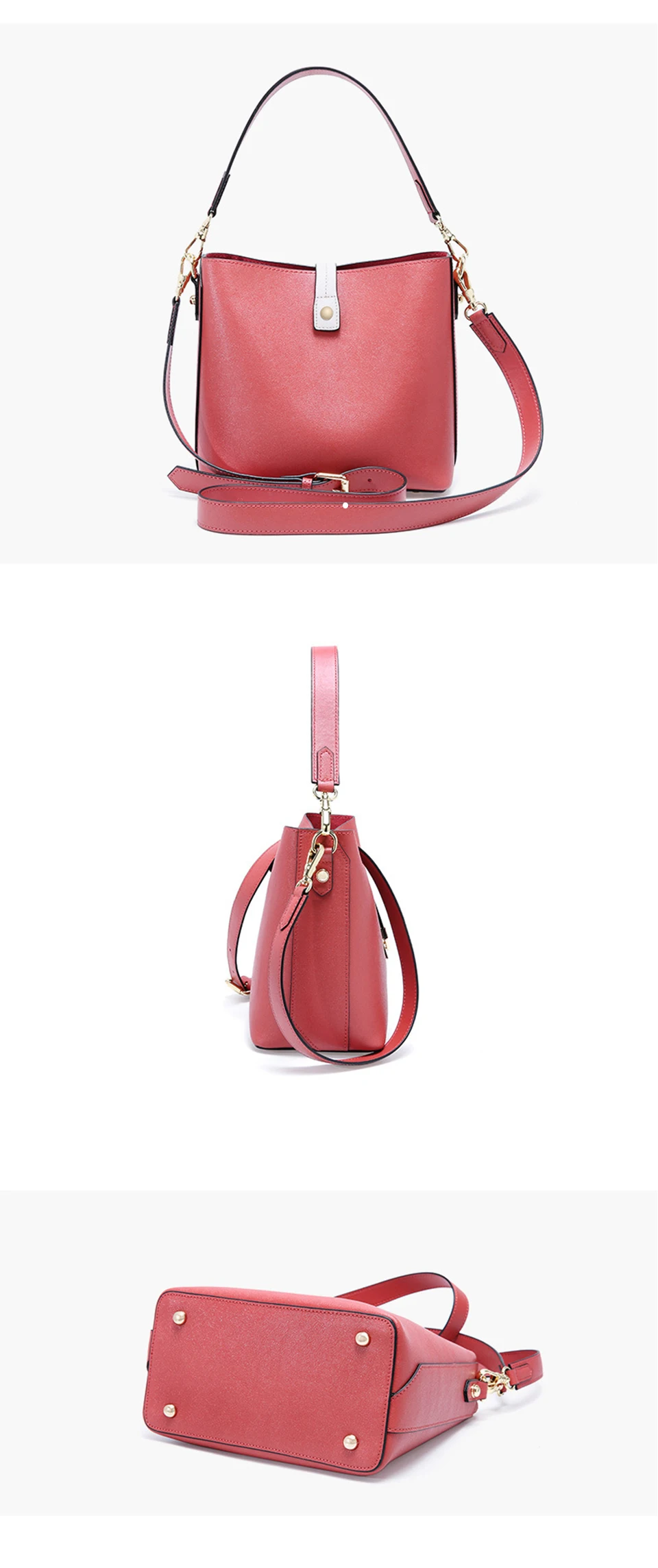 VELALISCIO Crossbody Bag new leather handbags wild bucket bag shoulder Messenger bag fashion bucket ladies bag