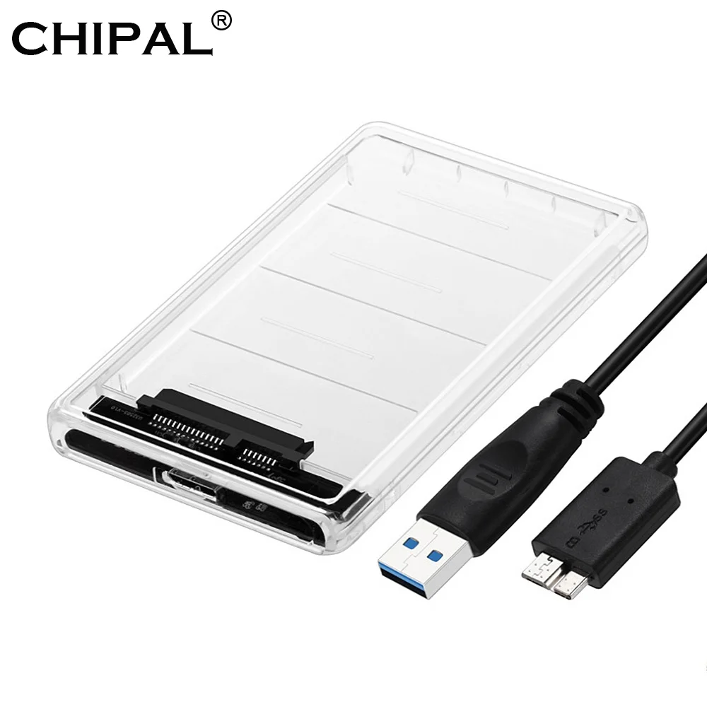 Прозрачный чехол CHIPAL для HDD SSD 2 5 дюйма адаптер Sata к USB 3 0 бокс жесткого диска Гбит/с