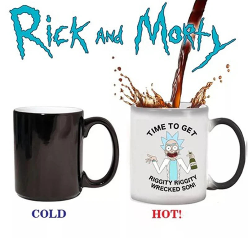 Новейшая 350 мл волшебная кружка с рисунком Рика и Морти, горячая Чувствительная изменяющая цвет керамика, кофейная чайная кружка для офиса, чашка для лучших детских подарков
