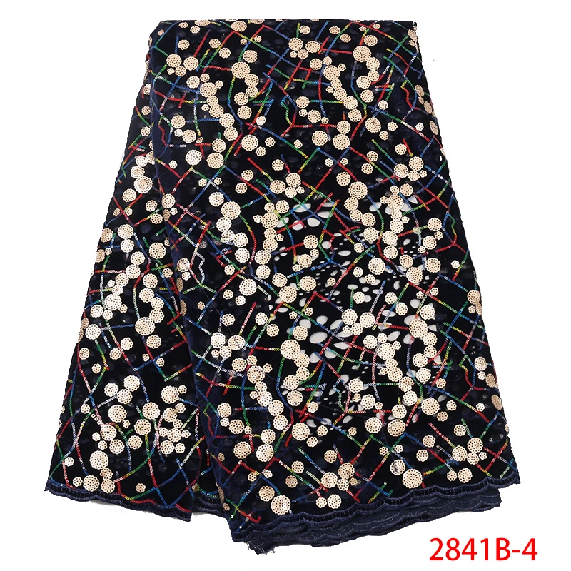 

African Lace Fabrics with Sequins Velvet Lace Fabric for Party Wedding Dress French Tulle Mesh Lace Sequins Lace Fabric APW2841B