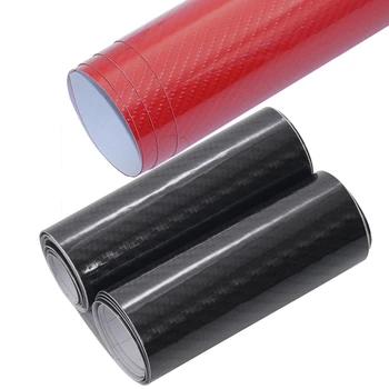 

2x Car Styling 10cm x 152cm Super High Glossy 5D Carbon Fiber Car Wrapping Vinyl Film Motorcycle Car Stickers Accessories Black