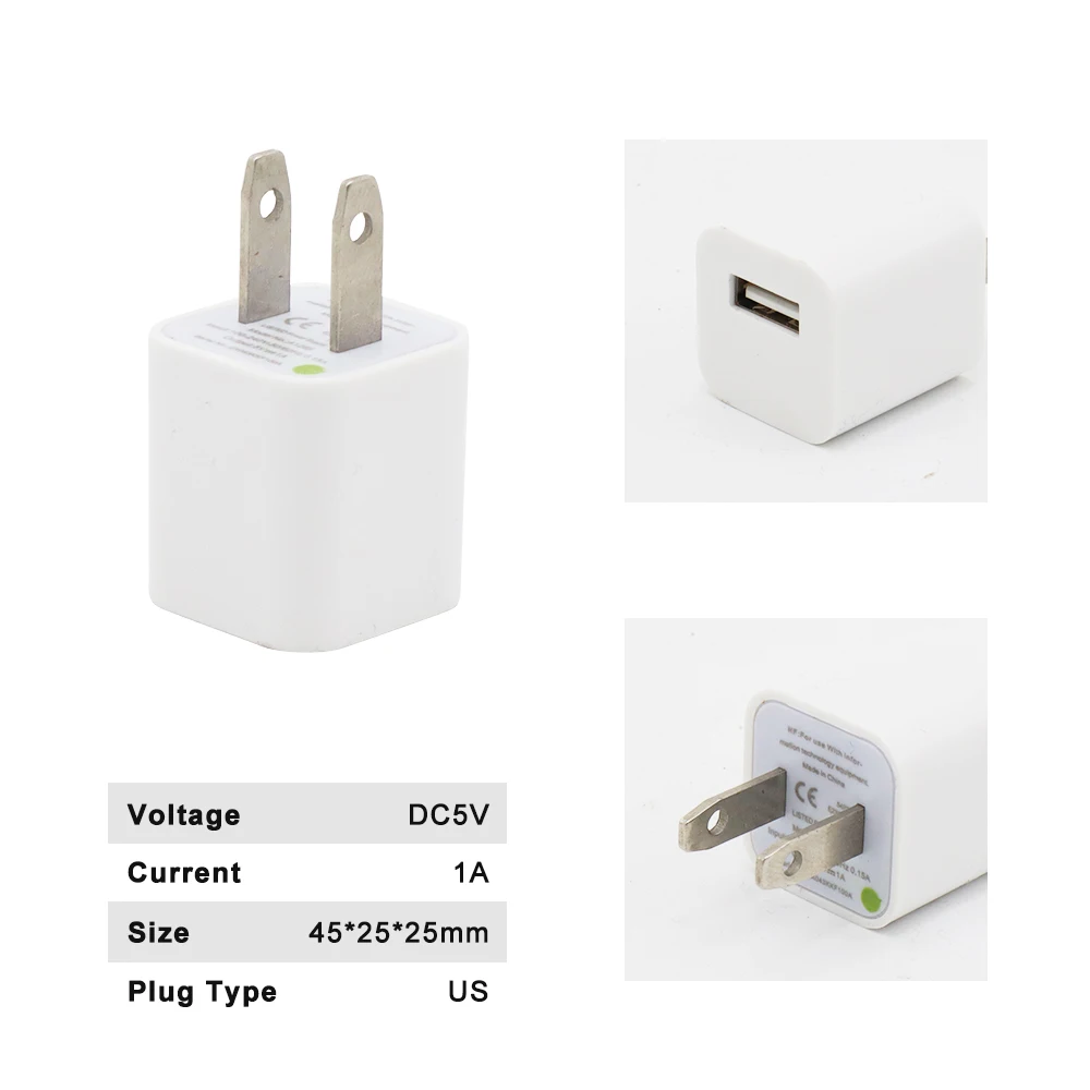 USB адаптер с европейской и американской вилкой 5 в пост. Тока 1 А|Портативные