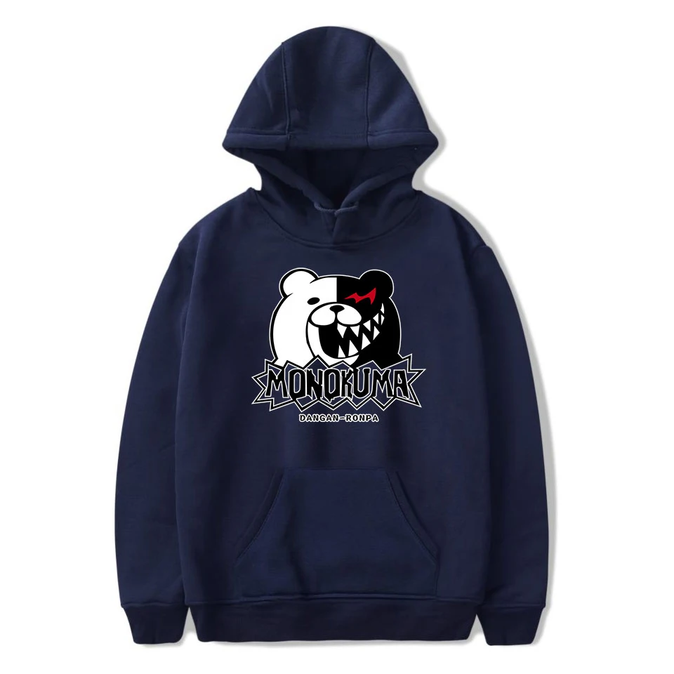 Dangan Ronpa Толстовка Harajuku зима осень Аниме толстовки мультфильм моно медведь игра через пот Capuche Homme