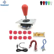 DIY аркадный джойстик 2Pin кабель 24 мм/30 мм кнопки USB энкодер доска ПК Красочный овальный шар Топ