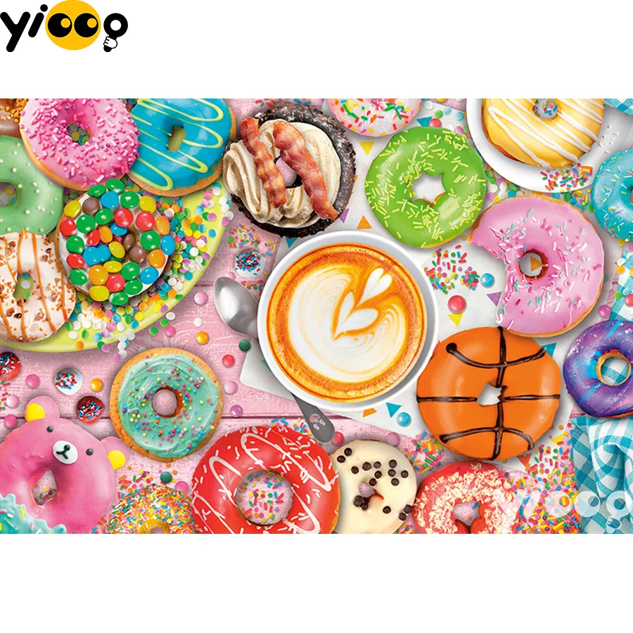 Камни в форме ромба/круглый дрель 5D Алмазная вышивка Кофе и надписью donut алмазов