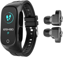 Smart Watch with Bluebooth Earbuds - Smart Bracelet 5.0 TWS Wireless Bluetooth Headset Combo Bluetooth