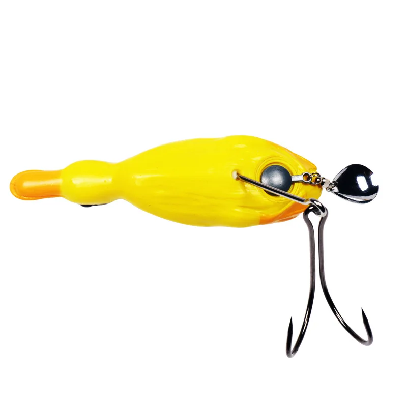Bassland New Artificial Duck 21g With Spin Spoon Fishing Soft Lure PVC Bait 5 colour Kill Snakehead Fish Baits Fishing Tackle