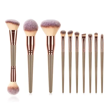 

10Pcs Makeup Brushes Set Gold For Foundation Blush Eyeshadow Concealer Powder Lip Make Up Cosmetics Brush Makeup Pen T10203