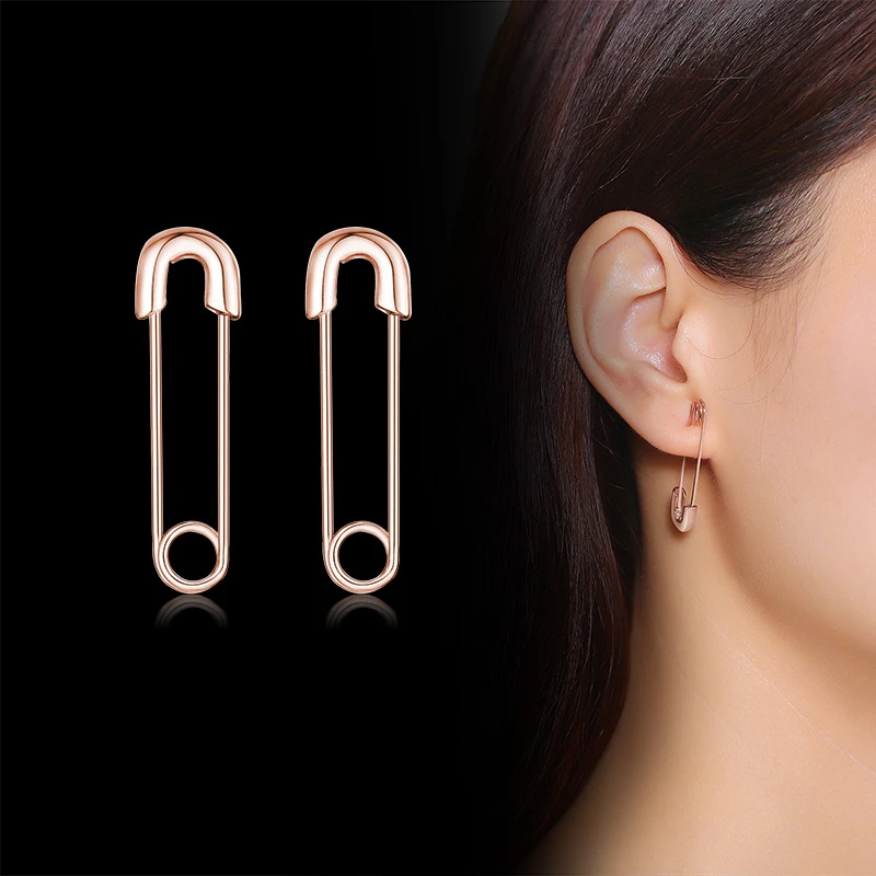 

Women Trendy Safety Pin Dangle Earrings for Girl Lady Female Anti Allergy Stainless Steel Ear Jewelry