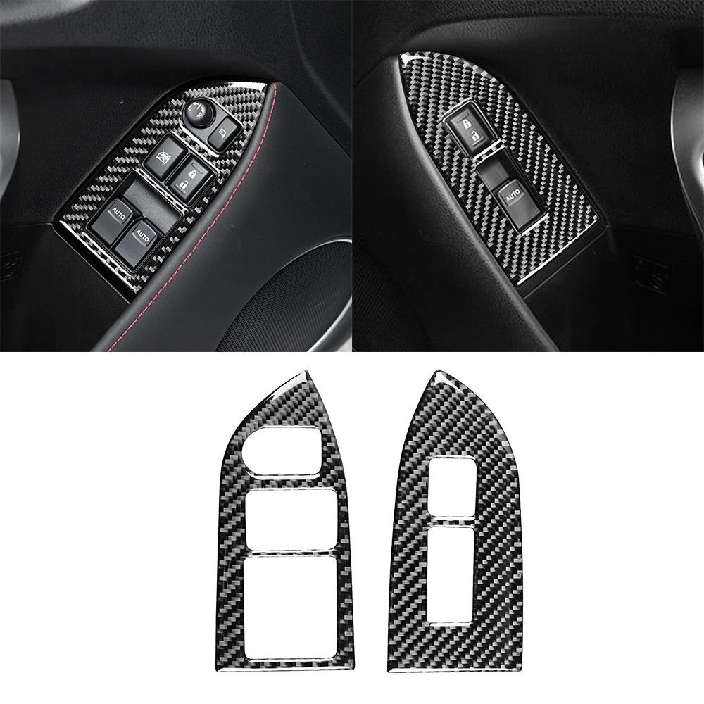 

Window Lift Panel Decoration Sticker Cover Trim Decal for Subaru BRZ for 2017-2019 Car Interior Accessories Carbon Fiber