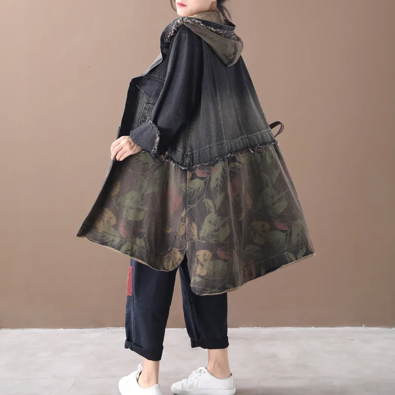 Max LuLu Осенняя модная одежда женская панк уличная Женская Лоскутная джинсовая куртка с капюшоном винтажные ветровки с принтом