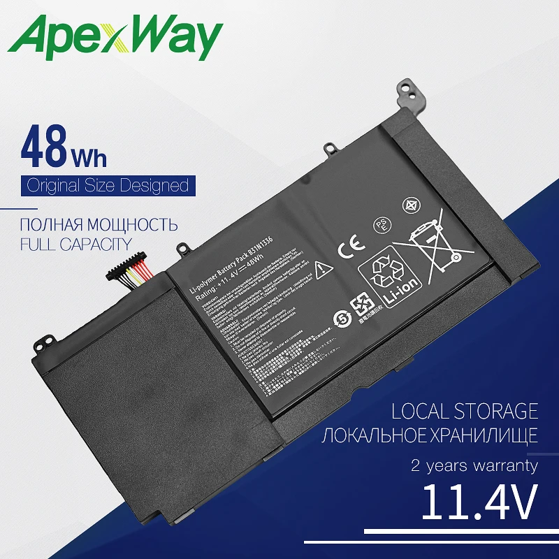 11,4 V B31N1336 C31-S551 Аккумулятор для ноутбука Asus VivoBook K551L K551LN V551L V551LA S551L S551LB S551LA R553L R553LN R553LF 48Wh