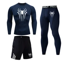 Мужской комплект термобелья, компрессионный облегающий спортивный костюм, мужские кальсоны для тренировок, фитнеса, бега, рубашки, мужской спортивный костюм для спортзала