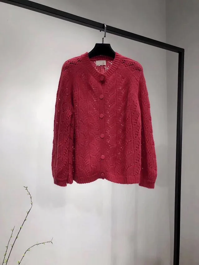 red as pic Топ из мохера и шерсти, вязаный джемпер-Elfbop, Модный французский белый/желтый/синий/зеленый/красный вязаный свитер с длинными рукавами - Color: red as pic