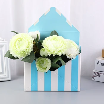 

Fold Flower Box Creative Romantic Envelope Paper Florist Bouquet Packing Storage Box for Wedding Engagement Party Decor
