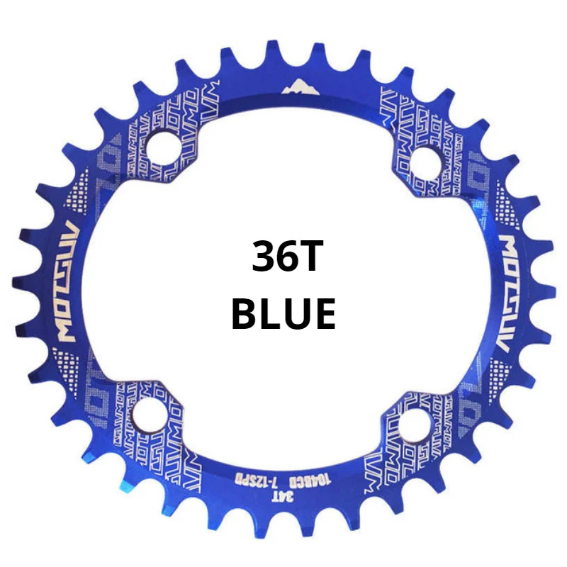 36T Blue Oval MOTSUV велосипед Crank 104BCD 32 T/34 T/36 T/38 T овальная Звездочка узкий широкий MTB велосипедная Звездочка круг шатунная пластина запчасти для велосипеда - Цвет: 36T Blue Oval