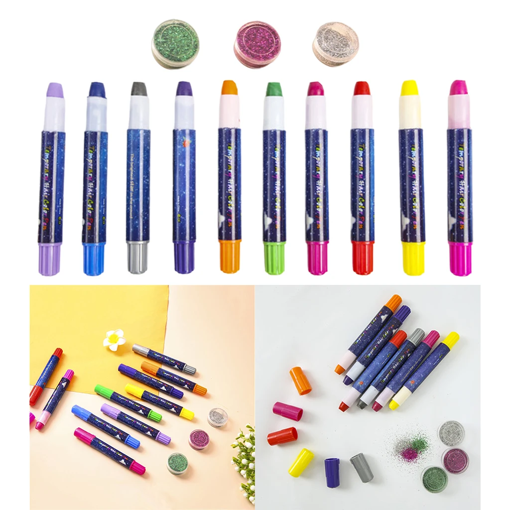 Salon Home Hair Chalk Pens Party Gift Toys Hair Color Painting Bright Kit