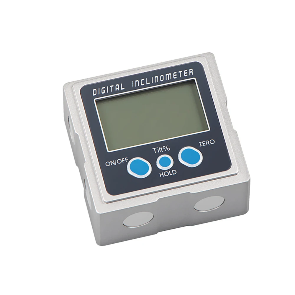 Multi-functional Digital Inclinometer Zinc Alloy Shell Electronic Protractor Mini Digital Angle Gauge with Magnet - Цвет: Синий