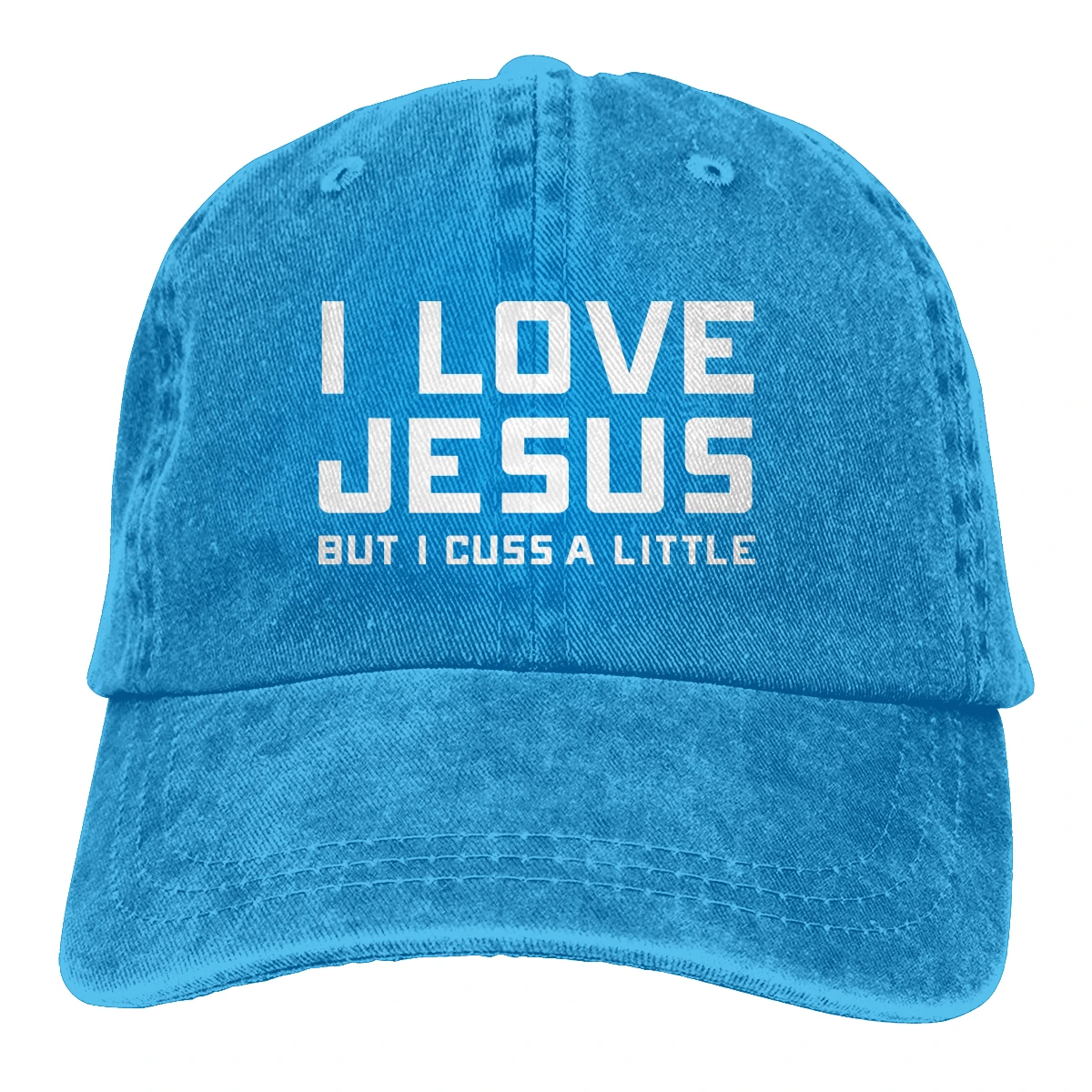 I Love Jesus But I Cuss A Little Casquette черная унисекс Мужские Женские джинсовые бейсболка с ремешком Кепка Регулируемая шляпа для гольфа