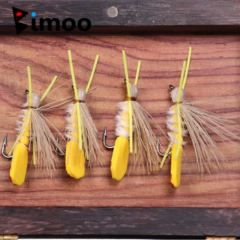 

Bimoo 8PCS Yellow Hopper Madam X Dry Fly Size #10 Fresh Water Flies Terrestrials Fly Brown Rainbow Cutthroat Trout Fishing Lures
