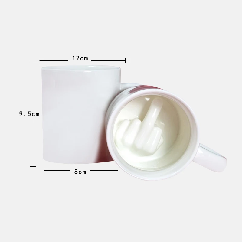 Design Novelty White Middle Finger Style Mug Creative Cute Mug Cup Coffee Milk Cup Water Cup Funny Ceramic Mug 300ml Gift Cup