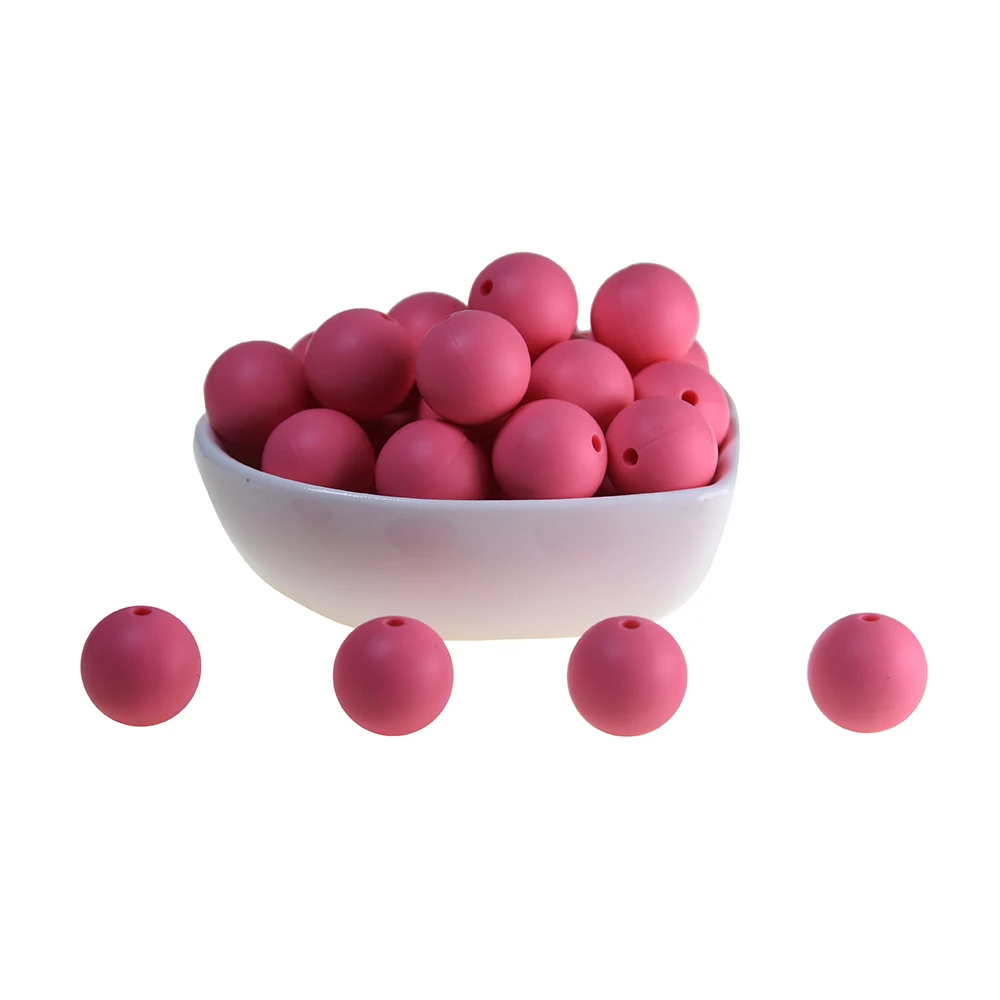 10pcs 15mm Various Color Loose Silicone Round Bead Baby Teething Chewable Beads Kids Toys Baby Teethers DIY Jewelry Making