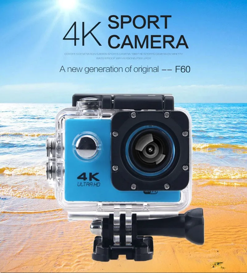 

F60r Action Camera, Comes with Remote Control, 4K Sports DV Waterproof Sports Camera