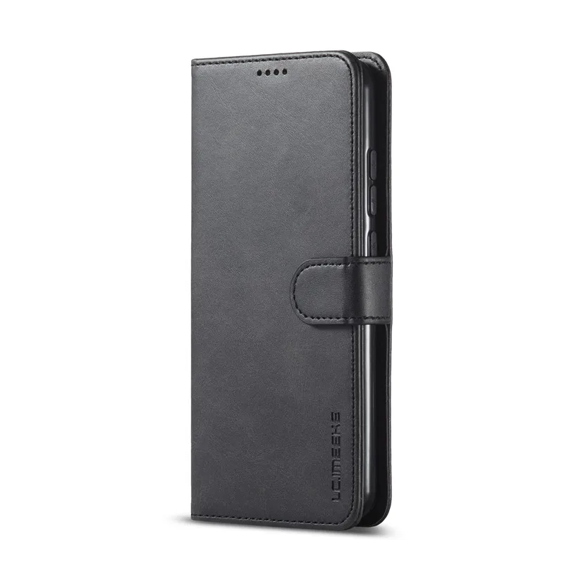 Elegant Leather Wallet Flip Cover with Card Holder and Stand Feature