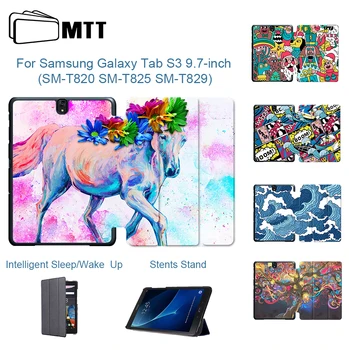

MTT Protective Shell Case For Samsung Galaxy Tab S3 9.7 inch Slim PU Leather Flip Stand Cover 9.7'' Tablet Case T820 T825 T829