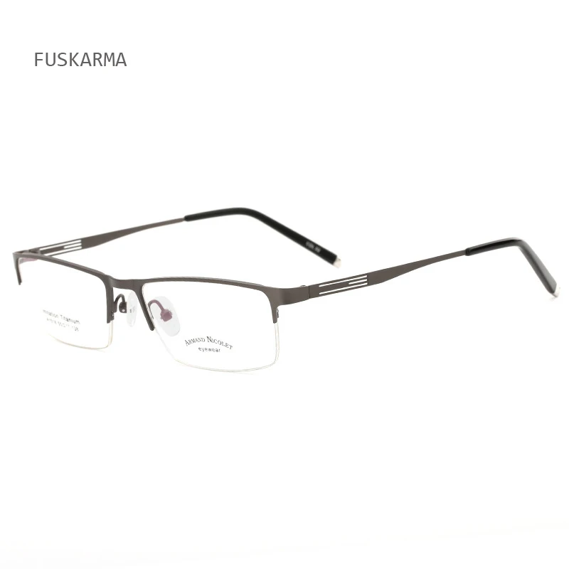 

High-grade Titanium Alloy Frame Men Brand Business Men's Glasses Frames For Reading Myopic Glasses Metal Half-frame Spectacle