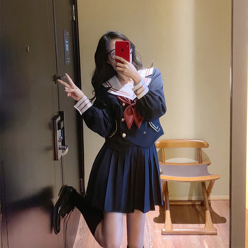 Аниме Hell girl Косплей Костюм Hell Girl Devil Love Косплей Костюм JK Студенческая Униформа Костюм Моряка