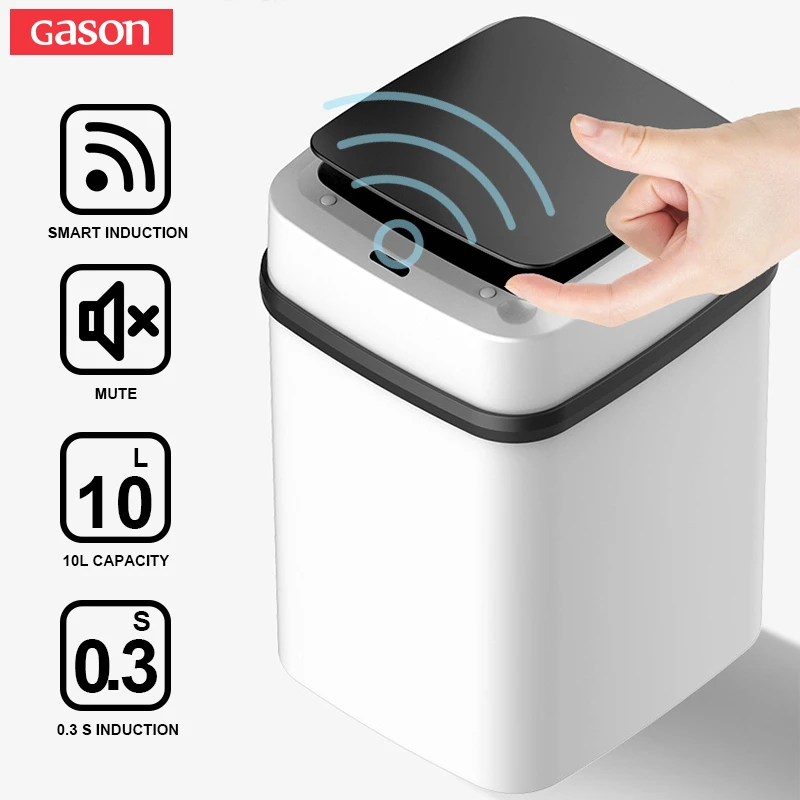 Baratos Cubo de basura de cocina con Sensor de movimiento de inducción inteligente sin táctil automático