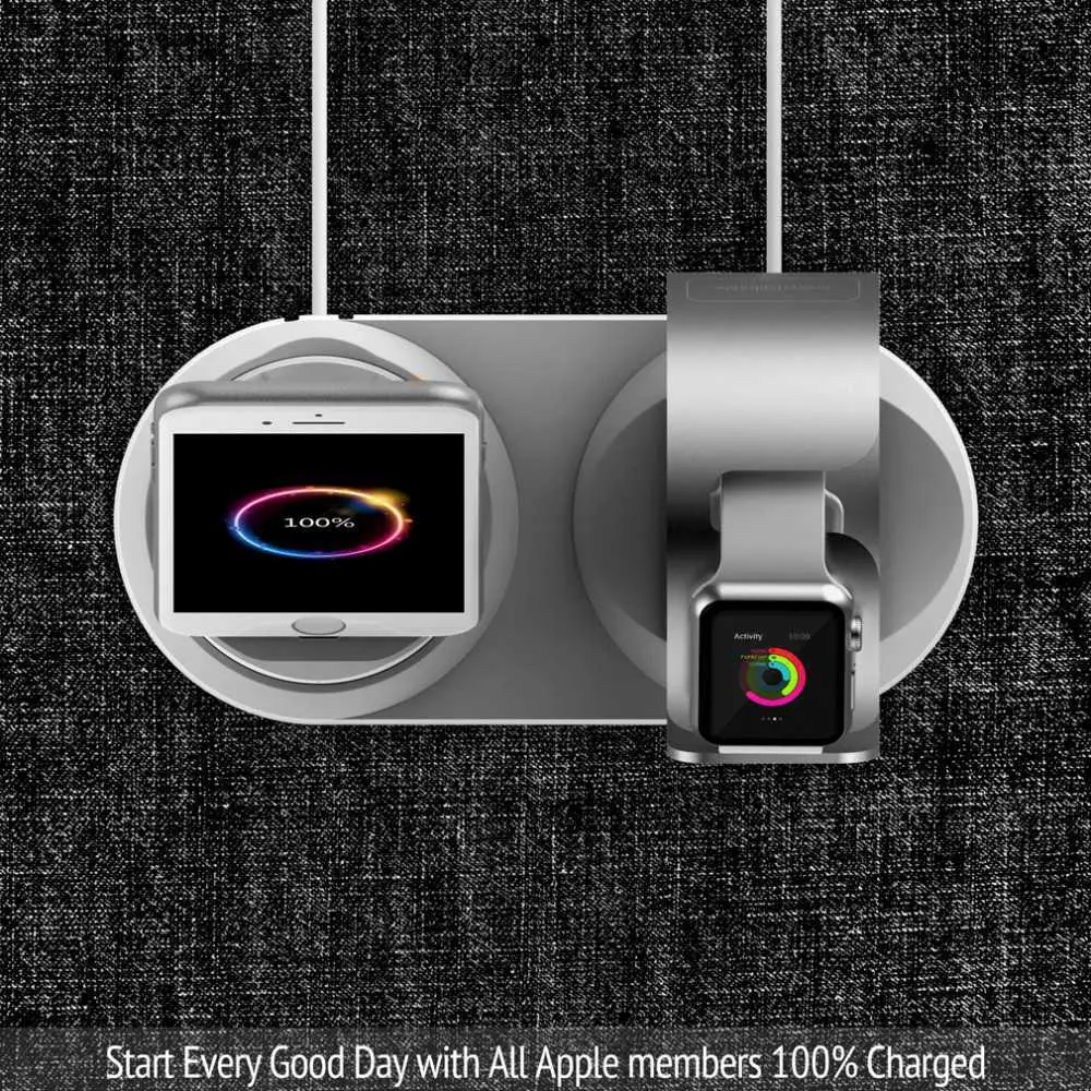 Беспроводное зарядное устройство для Apple Watch подставка держатель iPhone X Xs Max XR 8 7 6 Plus