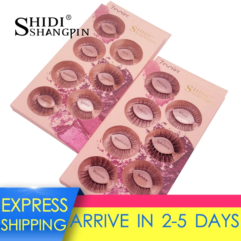 

SHIDISHANGPIN 7 pairs False Eyelashes Mix Mink Eyelashes Lashes Makeup Natural Long Mink Lashes Fake Eyelash cilios maquiagem