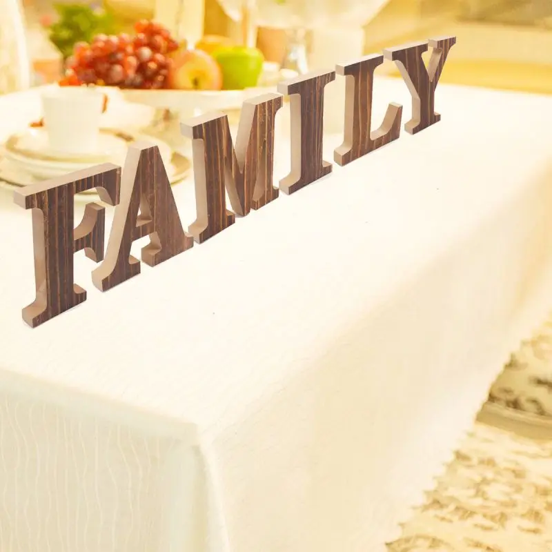 Любовь/семья отдельно стоящие декоративные деревянные буквы знак деревенский дом гостиная спальня украшения свадьба новоселье подарок
