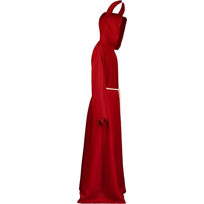 Medieval Men Women Adult Devil Grim Reaper Death Costume Halloween Cosplay Gothic Hood Robe Dress Horror Satan Outfit Carnival