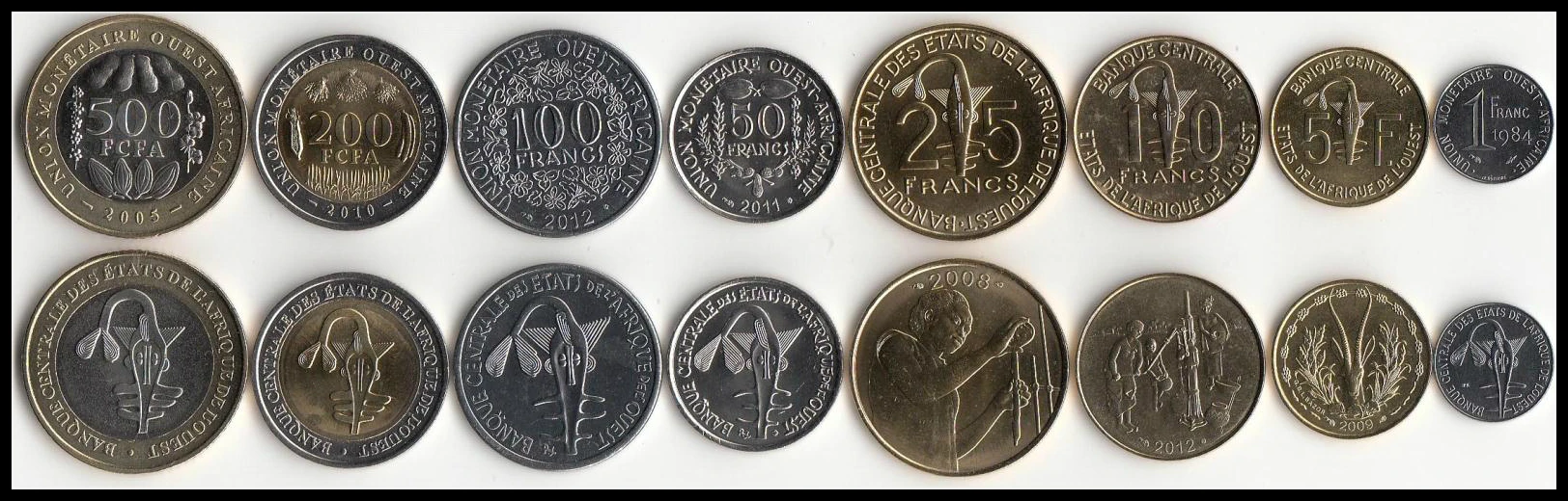 West Africa 8 Pieces Set Coins New Original Coin Unc Collectible Edition Real Rare African Financial Community | Дом и сад
