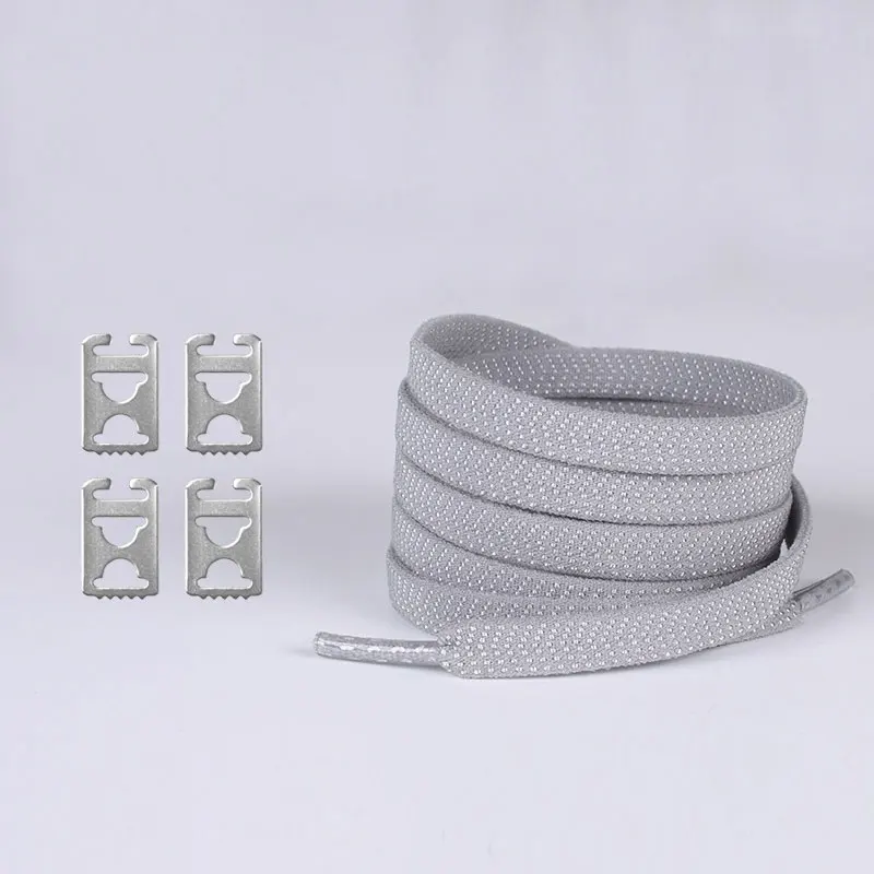 light grey 1 пара эластичных шнурков 105 см без завязок, быстро и легко шнурки для обуви, мужская обувь, шнурки для одной руки, кроссовки, эластичные шнурки - Цвет: light grey