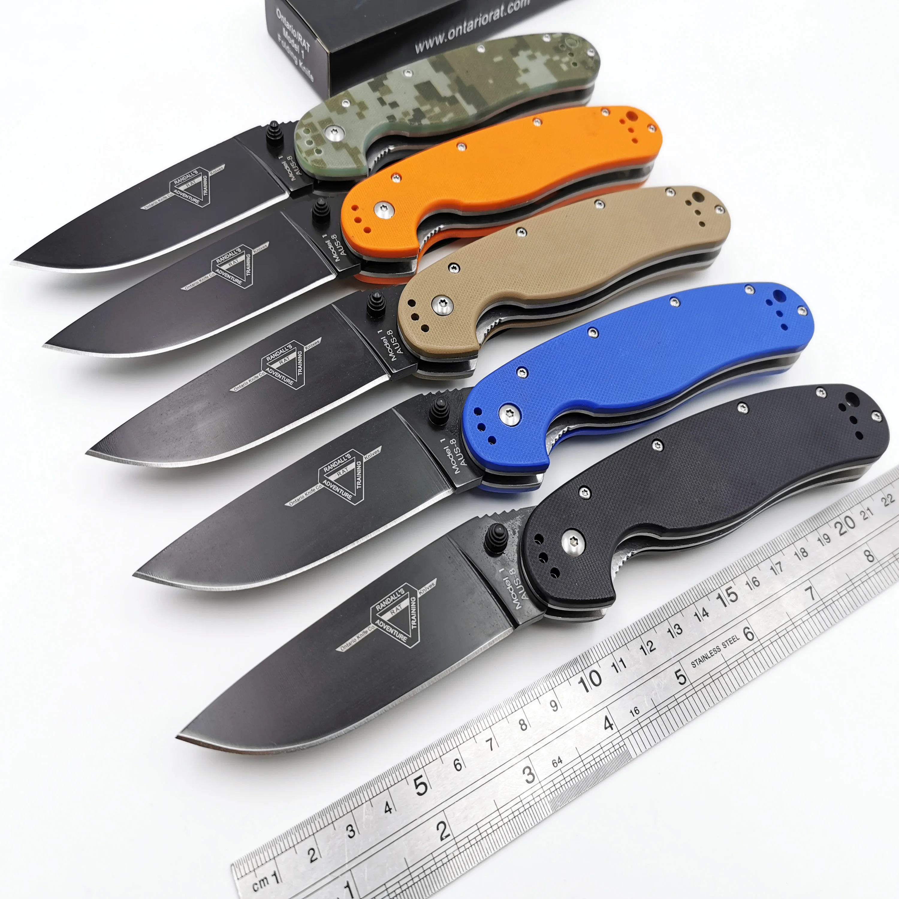 Складной нож RAT Model 1 черное лезвие с ручкой G10 ножи для выживания на природе охоты