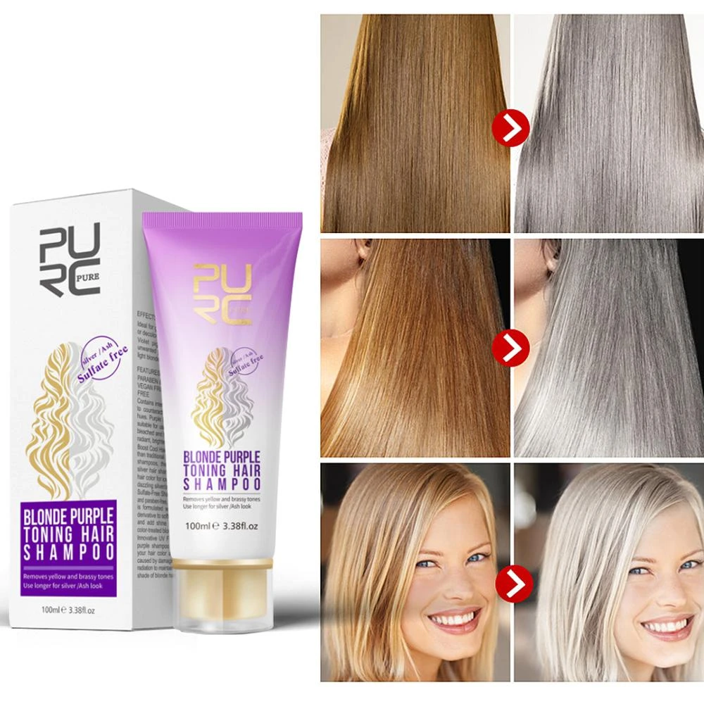 Purple Shampoo Removes Yellow Brassy Tones Of Hair Neutralize Orange Green  For Silver Ash Look Salon Home - Shampoos - AliExpress