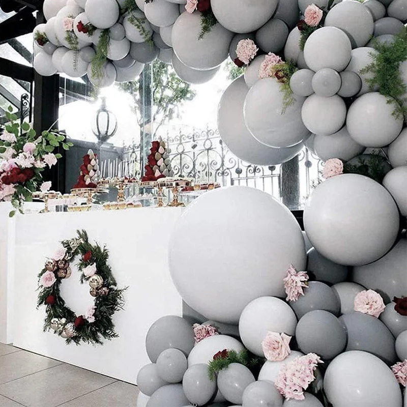 100-Pcs-5-10-12inch-High-grade-Gray-Balloon-Matt-Knot-Wedding-Birthday-Party-Decoration-Venue