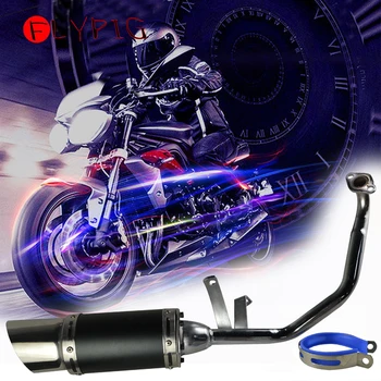 

Motorcycle Exhaust Heat Exhaust Muffler Scooter Short Performance Exhaust System Black For ATV GY6 150cc 4 Stroke Scooter
